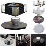 Coaster Sets Silicone Mold DIY Epoxy Resin Crafts Jewelry Making Tools Mould