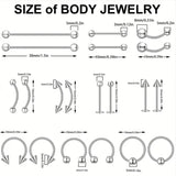 42pcs Stainless Steel Ear Nose Ring Hoop Jewelry Set for Body Piercing