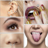 42pcs Stainless Steel Ear Nose Ring Hoop Jewelry Set for Body Piercing