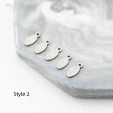 100pcs Stainless Steel Engraved Tail Chain Hook Spring Season Pendant