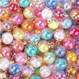 10PCS Glass Bottles Bubble Tea Cup Style Earrings Charms DIY Keychain Bracelets