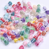 10PCS Glass Bottles Bubble Tea Cup Style Earrings Charms DIY Keychain Bracelets