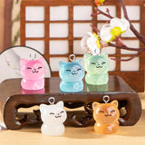 10pcs Luminous Cat Charms for Jewelry Making Resin Animals Floating Pendant