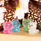 10pcs Luminous Cat Charms for Jewelry Making Resin Animals Floating Pendant