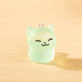 10pcs Luminous Cat Charms for Jewelry Making Resin Animals Floating Pendant