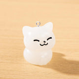 10pcs Luminous Cat Charms for Jewelry Making Resin Animals Floating Pendant
