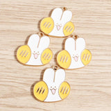 10pcs Mix Enamel Animal Rabbit Charms for DIY Jewelry Making