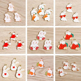 10pcs Mix Enamel Animal Rabbit Charms for DIY Jewelry Making