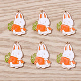 10pcs Mix Enamel Animal Rabbit Charms for DIY Jewelry Making