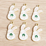 10pcs Mix Enamel Animal Rabbit Charms for DIY Jewelry Making
