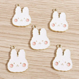 10pcs Mix Enamel Animal Rabbit Charms for DIY Jewelry Making