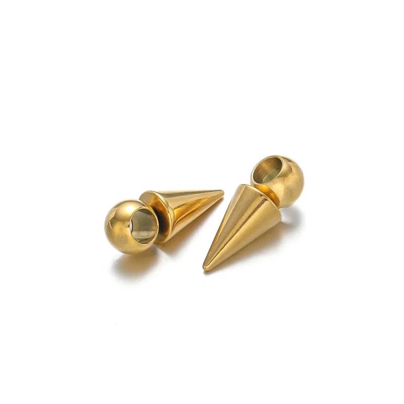 10pcs Stainless Steel Cone Charms Hoop Earrings Punk Ear Studs DIY Jewelry