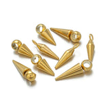 10pcs Stainless Steel Cone Charms Hoop Earrings Punk Ear Studs DIY Jewelry