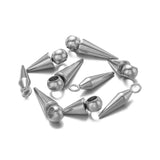 10pcs Stainless Steel Cone Charms Hoop Earrings Punk Ear Studs DIY Jewelry