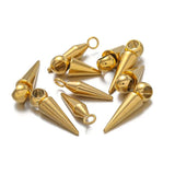 10pcs Stainless Steel Cone Charms Hoop Earrings Punk Ear Studs DIY Jewelry