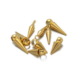 10pcs Stainless Steel Cone Charms Hoop Earrings Punk Ear Studs DIY Jewelry