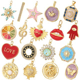 Enamel Bee Geometric Charms for Jewelry Making