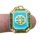 Enamel Bee Geometric Charms for Jewelry Making