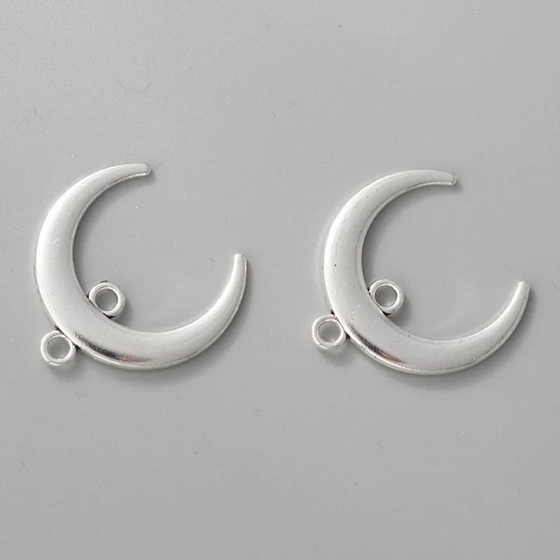 15pcs Meniscus Silver Alloy Charms for DIY Jewelry Making
