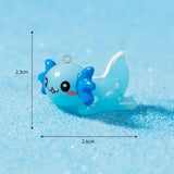 10pcs 3D Axolotl Fish Resin Charms Earring Keychain Pendant