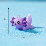 10pcs 3D Axolotl Fish Resin Charms Earring Keychain Pendant