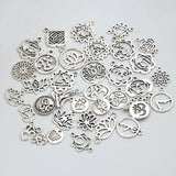 30pcs Silver OM/OHM/3D Sign Charms Yoga Lotus Pendant Mix for DIY Jewelry Making