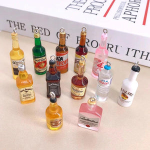 10pcs Coconut Wine Bottle Resin Charms for DIY Earrings