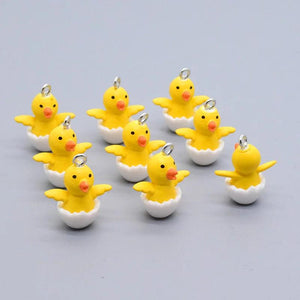 10pcs Small Yellow Duck Charms for Earring DIY Jewelry