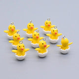 10pcs Small Yellow Duck Charms for Earring DIY Jewelry