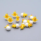 10pcs Small Yellow Duck Charms for Earring DIY Jewelry