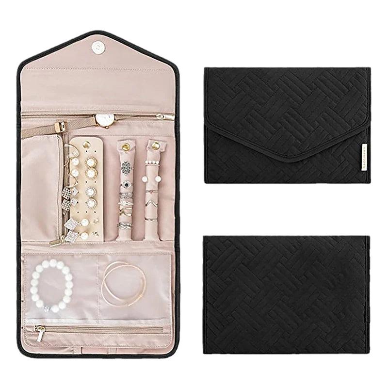 Roll Foldable Jewelry Case Travel Jewelry Organizer Portable