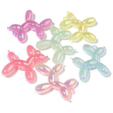 5Pcs Fluffy Balloon Dog Shape Acrylic Pendant Charms for DIY Jewelry Making