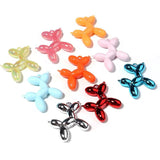 5Pcs Fluffy Balloon Dog Shape Acrylic Pendant Charms for DIY Jewelry Making