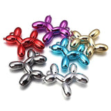 5Pcs Fluffy Balloon Dog Shape Acrylic Pendant Charms for DIY Jewelry Making