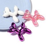 5Pcs Fluffy Balloon Dog Shape Acrylic Pendant Charms for DIY Jewelry Making