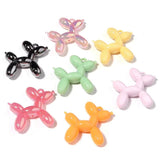 5Pcs Fluffy Balloon Dog Shape Acrylic Pendant Charms for DIY Jewelry Making