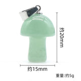 7pcs 15x20mm Natural Stone Mushroom Pendant Set for DIY Jewelry Making