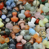 7pcs 15x20mm Natural Stone Mushroom Pendant Set for DIY Jewelry Making