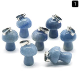 7pcs 15x20mm Natural Stone Mushroom Pendant Set for DIY Jewelry Making