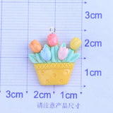 10pcs Korea Bright Flower Basket Charms Pendant For Jewelry Making