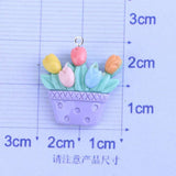 10pcs Korea Bright Flower Basket Charms Pendant For Jewelry Making