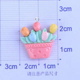10pcs Korea Bright Flower Basket Charms Pendant For Jewelry Making