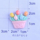 10pcs Korea Bright Flower Basket Charms Pendant For Jewelry Making