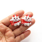 6pcs Dragon Baby Charms Red Lucky Animal Pendant DIY Jewelry