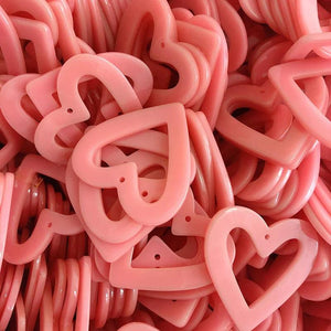 10pcs Pink Heart Love Acrylic Charms for Earring Keychain DIY Jewelry