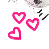 10pcs Pink Heart Love Acrylic Charms for Earring Keychain DIY Jewelry