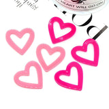 10pcs Pink Heart Love Acrylic Charms for Earring Keychain DIY Jewelry