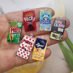 10pcs Candy Chocolate Mini Pendant Resin Food Flatback DIY Jewelry Making
