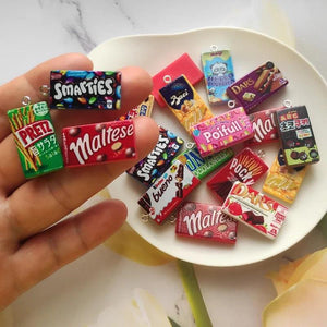 10pcs Candy Chocolate Mini Pendant Resin Food Flatback DIY Jewelry Making