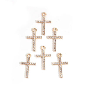 10pcs Cross Glaring Charms Catholic Belief DIY Necklace